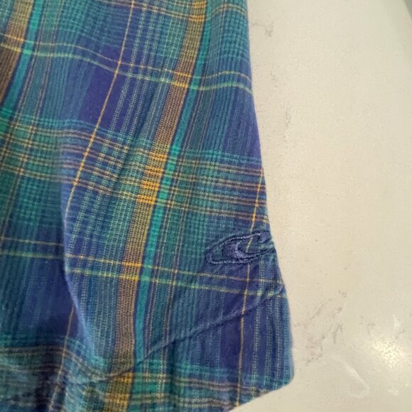 O'Neil Plaid‎ Long-Sleeve Snap Button-Down Shirt, Purple, Teal, Orange, Size L - Picture 4 of 5